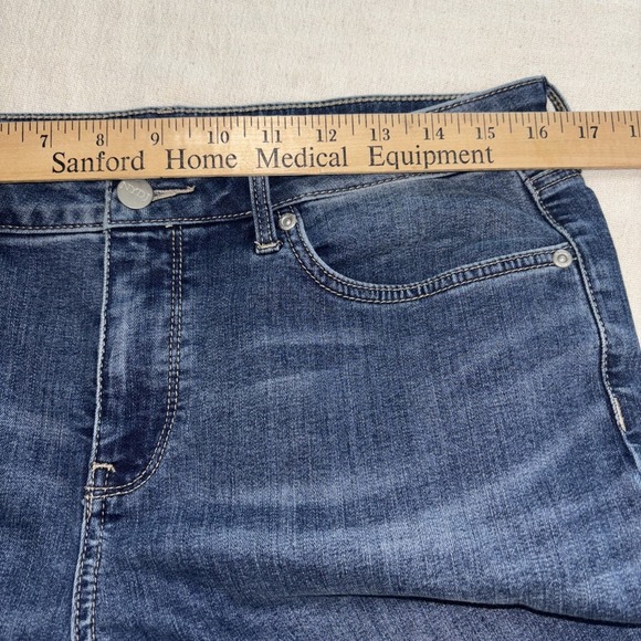 NYDJ for Chico's Lift Tuck Skinny Stretch High Rise Blue Denim Jeans Ankle‎ Sz12 - Picture 6 of 7
